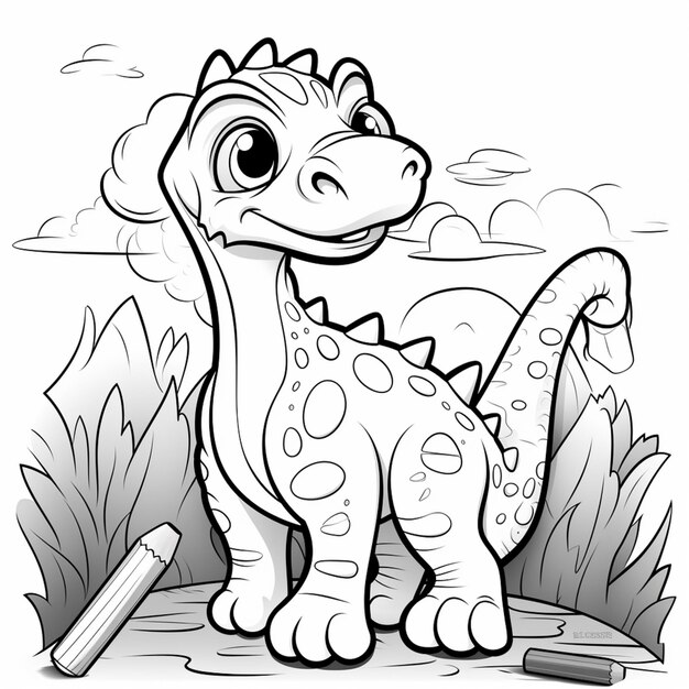 coloring pages for kids of dinosaurs generative ai