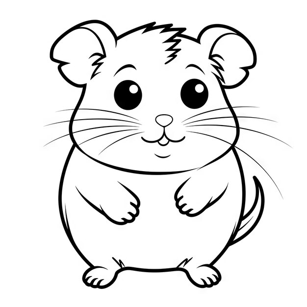 Photo coloring pages for kids of hamster