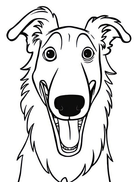 Photo coloring pages for kids happy baby dog cartoon style