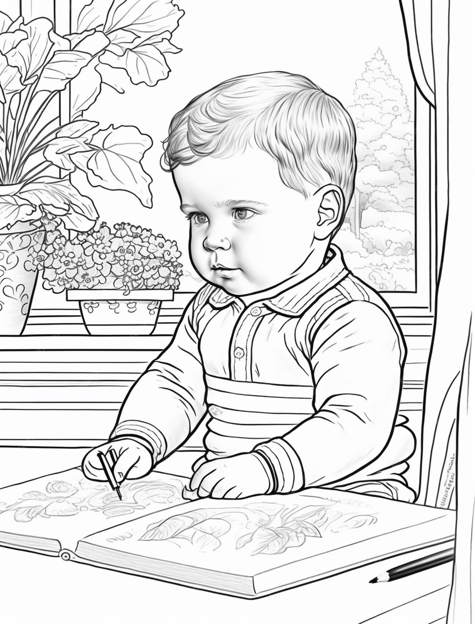 Premium Photo Coloring pages for kids to print coloring pages for