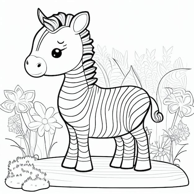 Foto pagine da colorare per bambini zebra pagine da colorare per bambini zebra da colorare generative ai