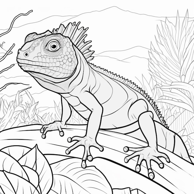 coloring pages of lizards and lizards generative ai