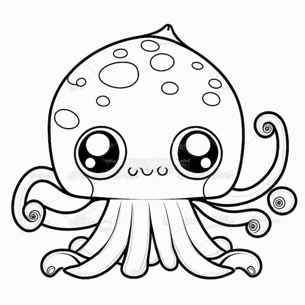 Coloring pages of octopuss for kids generative ai