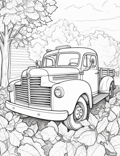 coloring pages of old trucks old truck coloring pages coloring pages generative ai