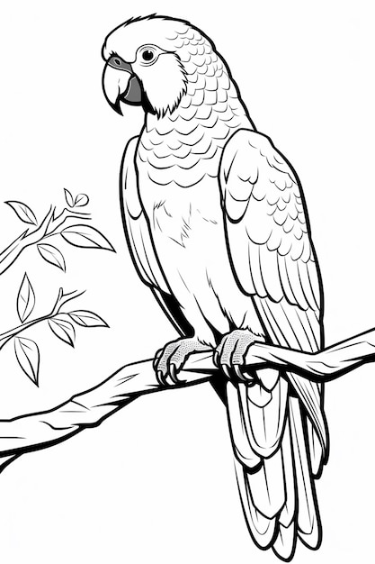 coloring pages of parrots to print generative ai