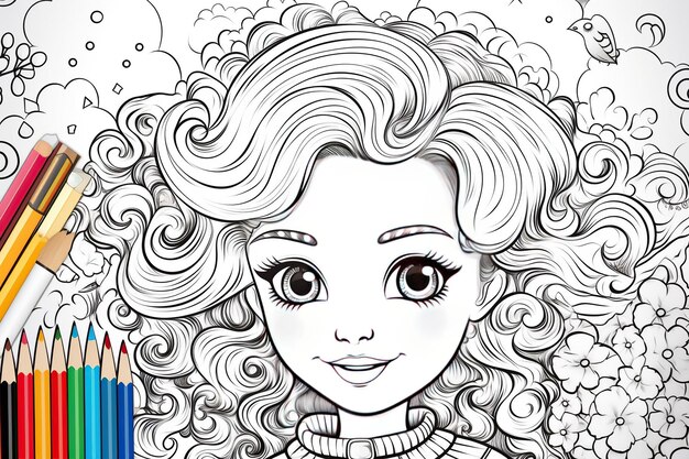 Photo coloring pages printable or digital illustrations designed for coloring with a variety of colorsgenerated with ai