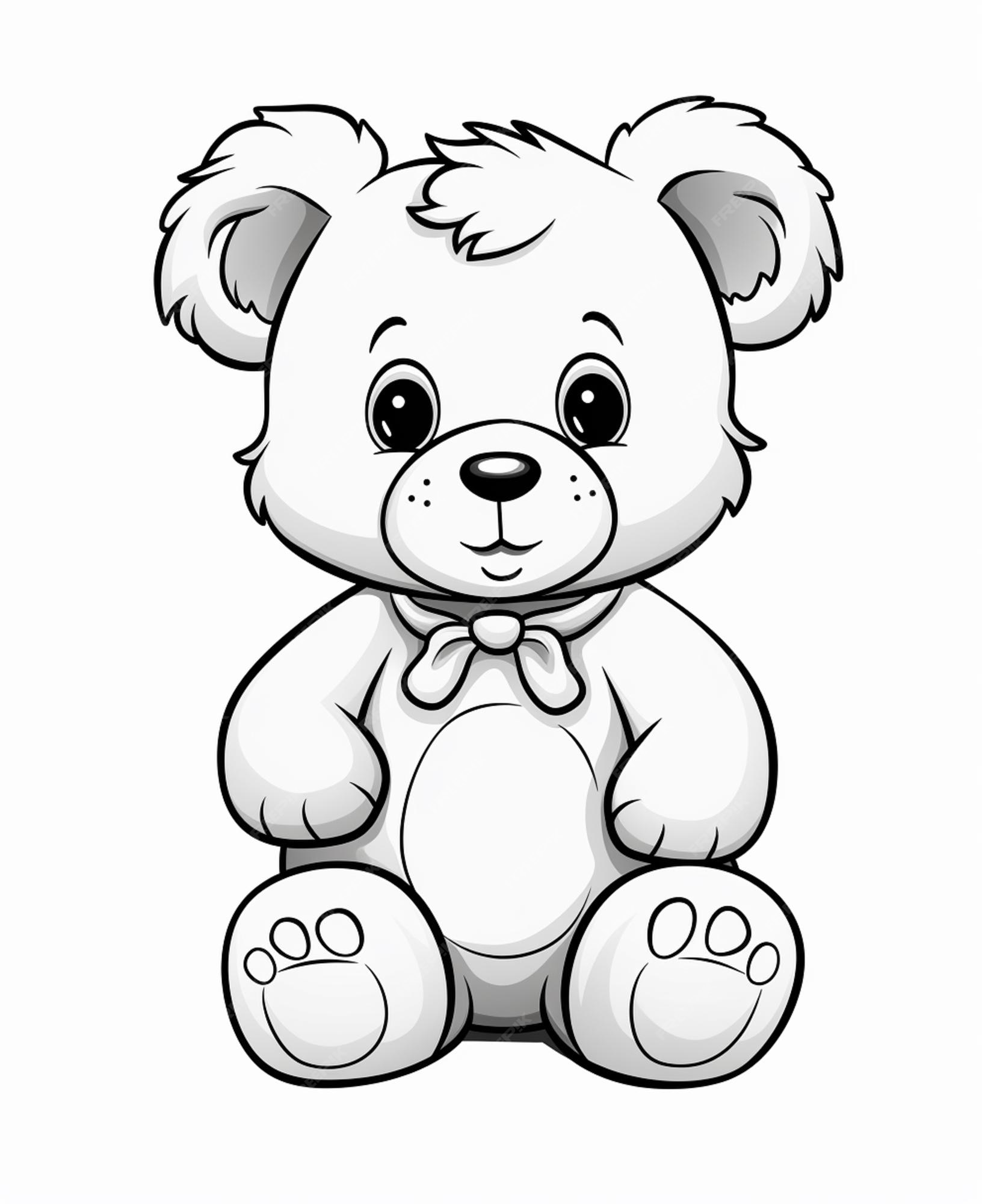 Premium Photo Coloring pages of teddy bears teddy bear coloring pages