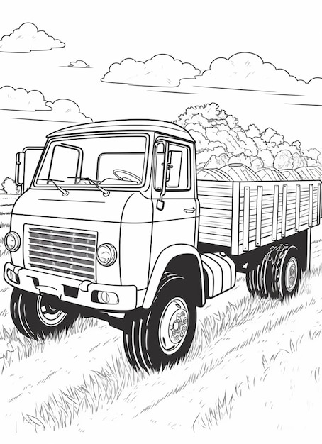 Foto disegni da colorare di camion disegni da colorare per bambini ai generativa