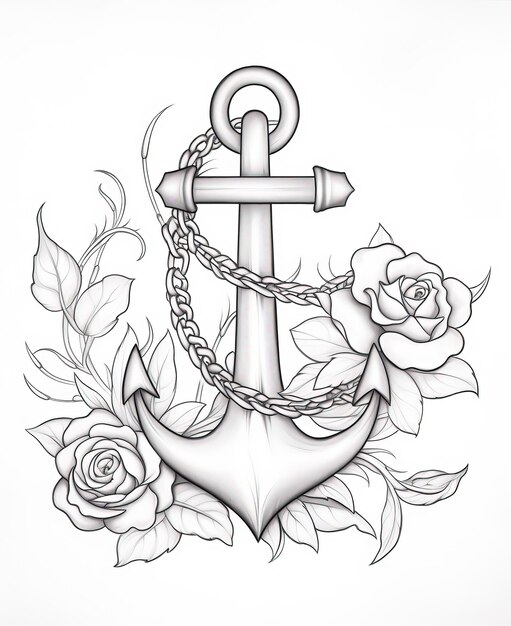 Photo coloring pages white background anchor