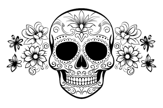 Photo coloring sugar skull