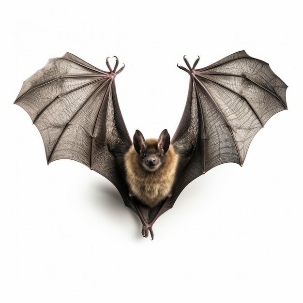 Colorized 3d Bat Flying On White Surface With Naturalistic Poses