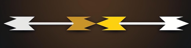 Photo colors of arrows with different directions in the style of dark yellow and light white