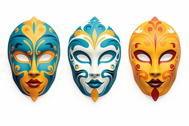 Colors carnival cut out masks pack