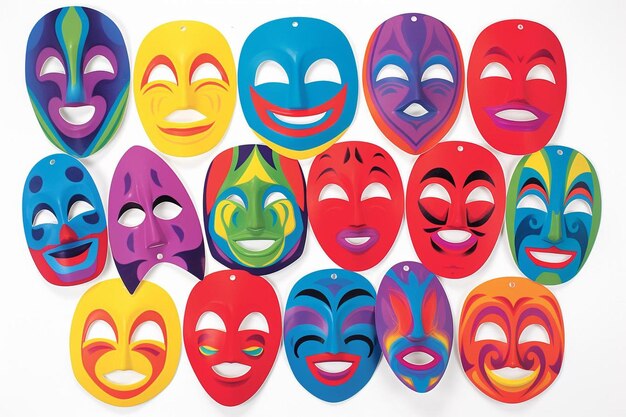 Photo colors carnival cut out masks pack