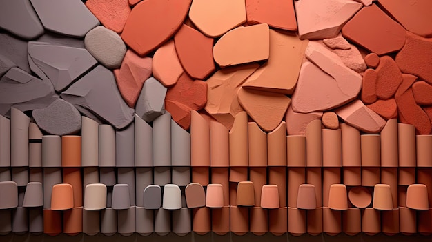 colors of lipstick in the palette of a wall in the style of neutral color