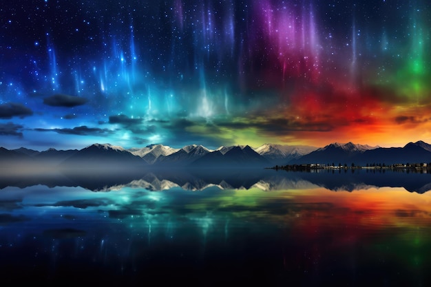 The Colors of the night sky Aurora like rainbow