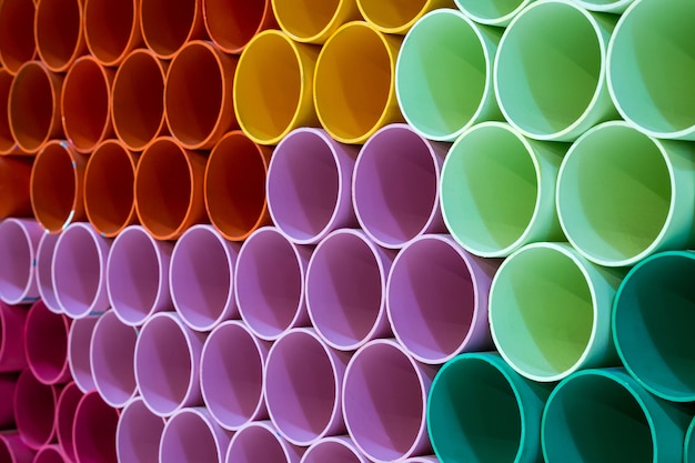The colors and patterns of PVC pipes for the background.
