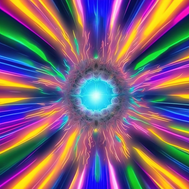 Colors radiating from a center point background