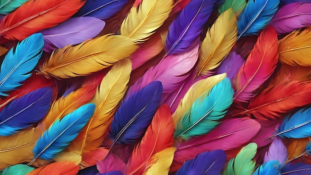 colors of rainbow colorful bird feathers texture background abstract pattern of bright feathers