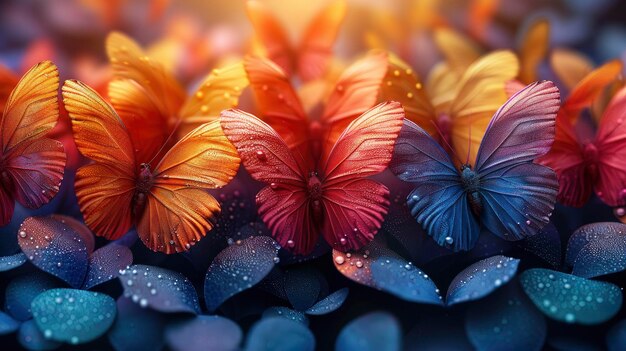 Colors rainbow pattern multicolored butterflies