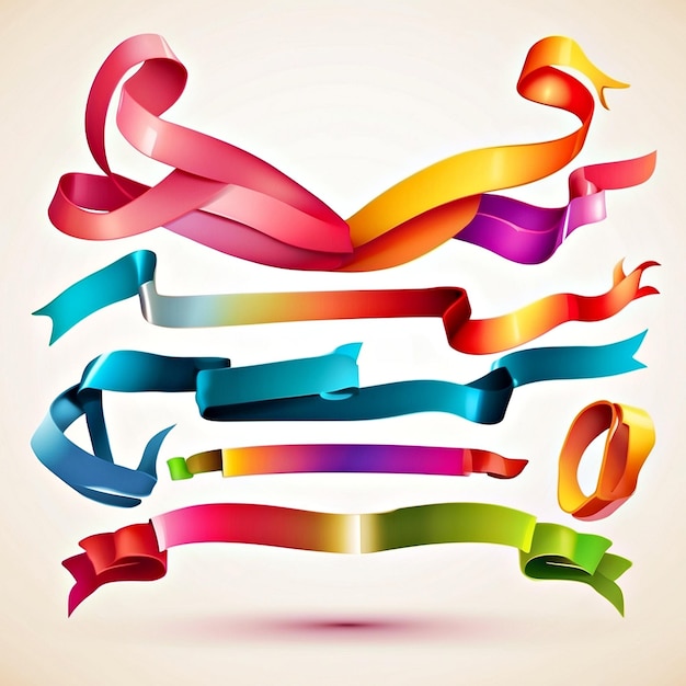 Photo colors ribbons vectors