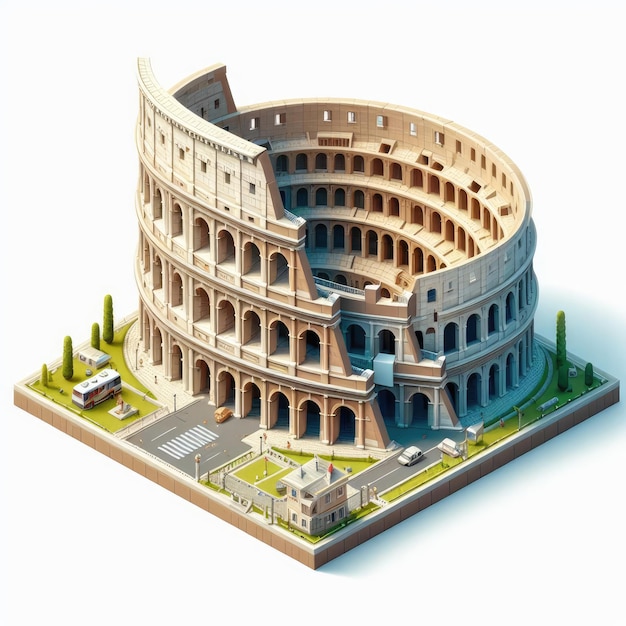 colosseum in 3d isometric