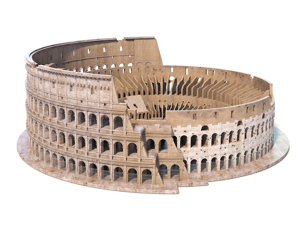 Foto colosseum coliseum geïsoleerd op wit symbool van rome en italië