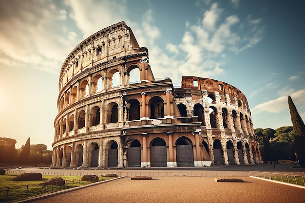 Photo colosseum an iconic symbol of ancient roman architecture illustration photo