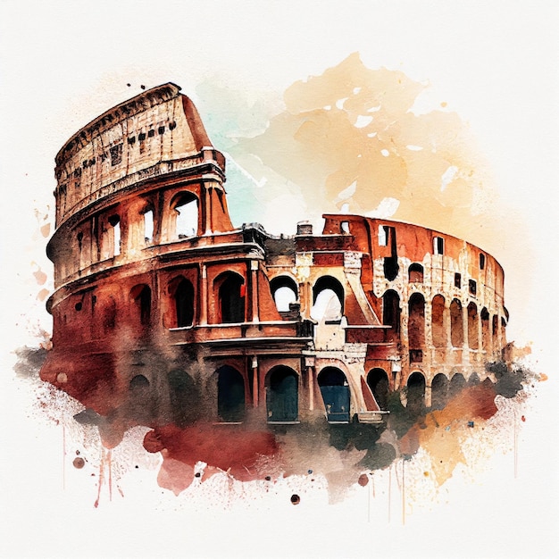 Colosseum in aquarelstijl door Generative AI