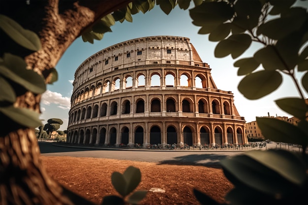 Foto il colosseo è un punto di riferimento a roma.