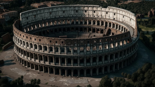 The colosseum is a roman amphitheater.