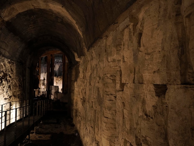 Colosseum Rome interior view at night