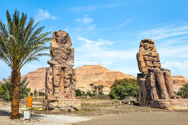 The Colossi of Memnon - two famous egyptian statues in Luxor