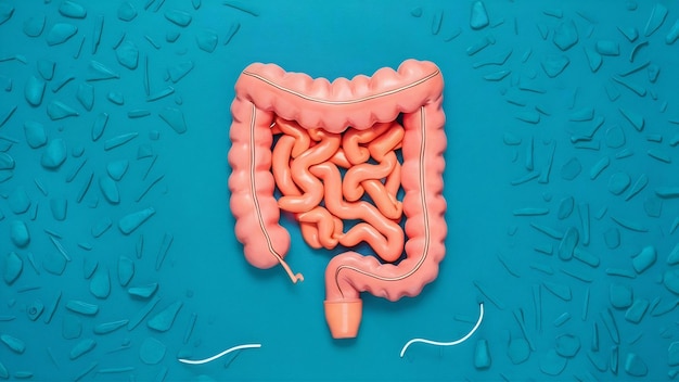 Photo colostomy bag connected with intestine isolated