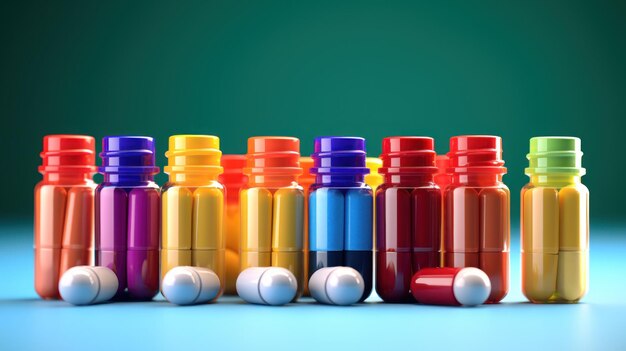 Цветные медицинские таблетки UHD обои