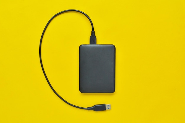 Colour external hard disk with cable