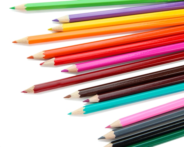 Colour pencils isolated on white