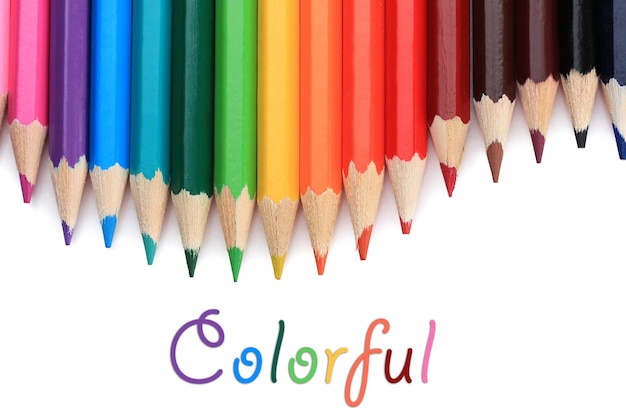 Photo colour pencils isolated on white