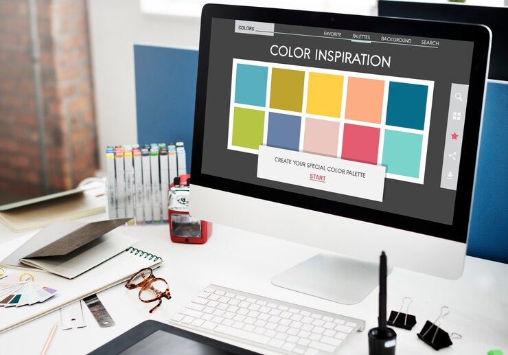 Photo colour shade design colourful palette concept