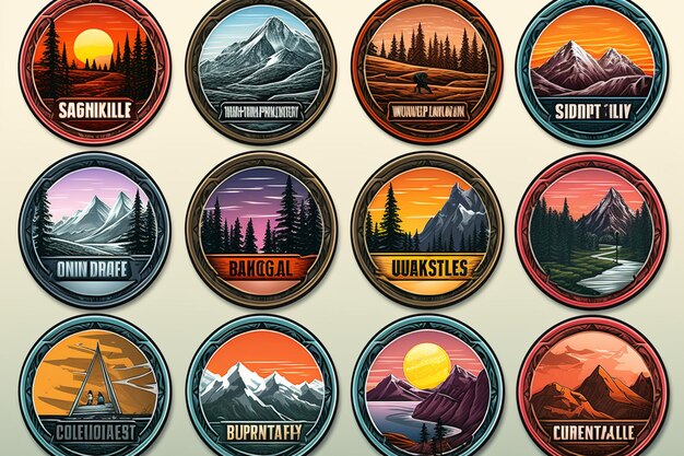 Photo coloured adventure badges