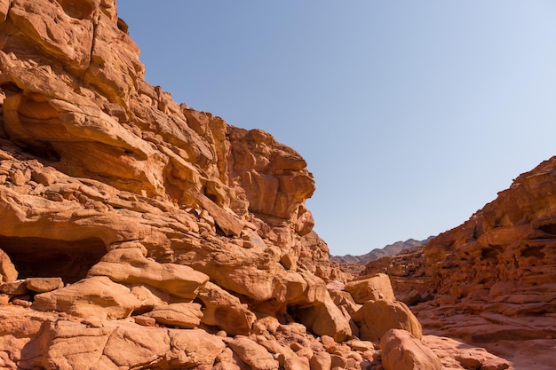 Цветной каньон - скальное образование на скалах пустыни Южный Синай, Египет.
