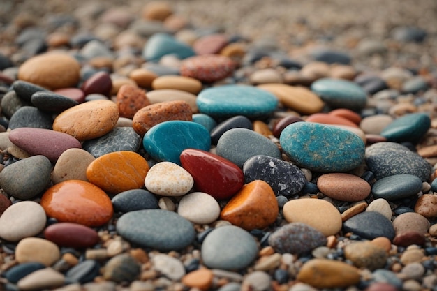 Coloured rocks on stone gravel background for sale ar c