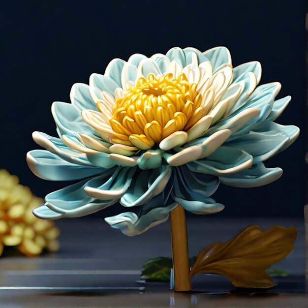 A colourfil Chrysanthemum flower in tab