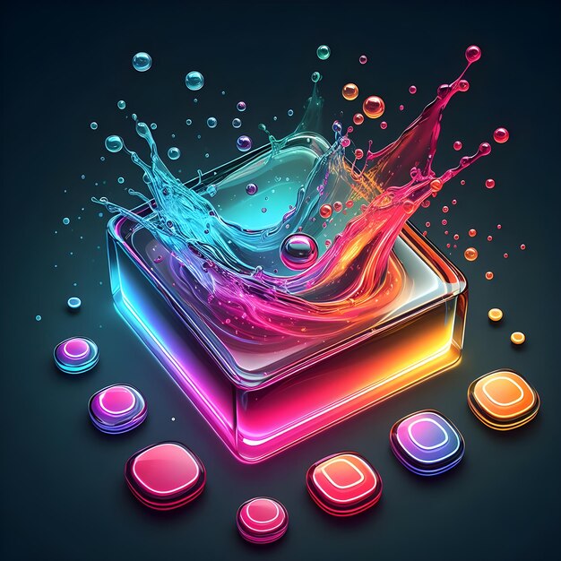 Photo colourful 3d render object ai image