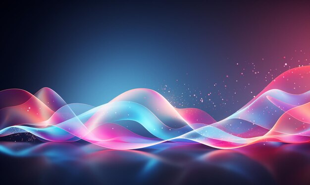 Colourful abstract wave in dark background with gradient shapes Dynamic abstract composition