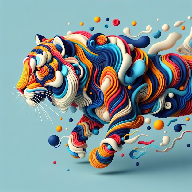 colourful animal with creative painting