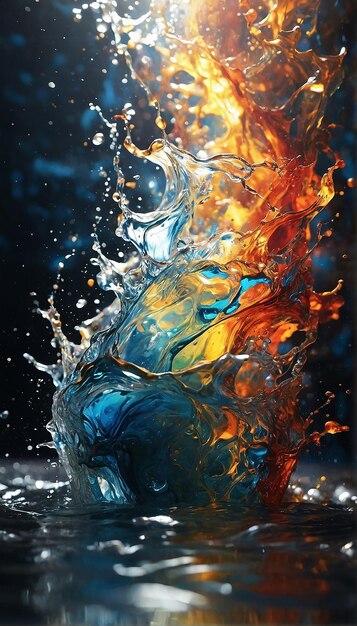 A colourful background with water splashes