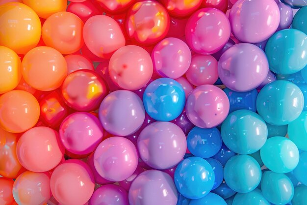colourful balloons arranged in a gradient pattern background