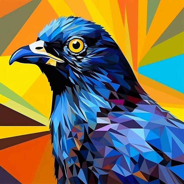 Colourful bird art work