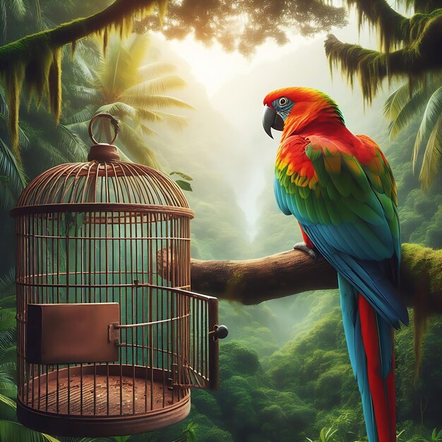 Photo a colourful bird in nature ai genarete